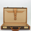 CELINE Macadam Canvas Trunk PVC Leather Brown Gold Auth 141482A-19
