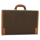 CELINE Macadam Canvas Trunk PVC Leather Brown Gold Auth 141482A-1