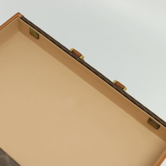 CELINE Macadam Canvas Trunk PVC Leather Brown Gold Auth 141482A