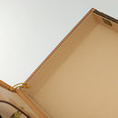 CELINE Macadam Canvas Trunk PVC Leather Brown Gold Auth 141482A-26