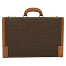 CELINE Macadam Canvas Trunk PVC Leather Brown Gold Auth 141482A-13