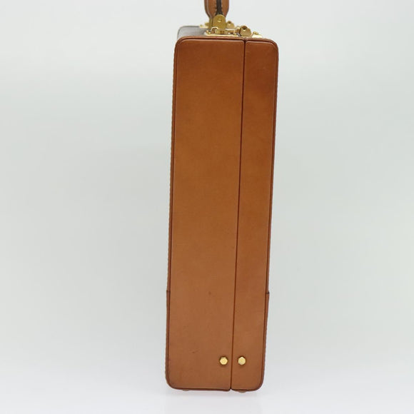 CELINE Macadam Canvas Trunk PVC Leather Brown Gold Auth 141482