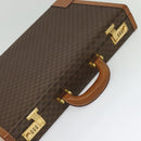 CELINE Macadam Canvas Trunk PVC Leather Brown Gold Auth 141482A-6