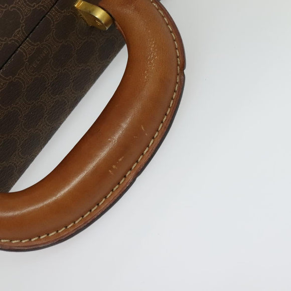 CELINE Macadam Canvas Trunk PVC Leather Brown Gold Auth 141482
