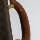 CELINE Macadam Canvas Trunk PVC Leather Brown Gold Auth 141482-8