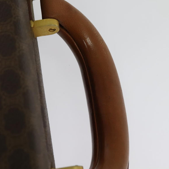 CELINE Macadam Canvas Trunk PVC Leather Brown Gold Auth 141482