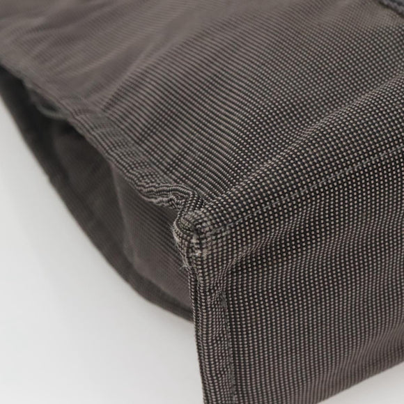 HERMES Her Line MM Hand Bag Canvas Gray Silver Auth 141483