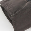 HERMES Her Line MM Hand Bag Canvas Gray Silver Auth 141483-16