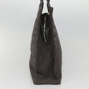 HERMES Her Line MM Hand Bag Canvas Gray Silver Auth 141483-3