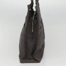 HERMES Her Line MM Hand Bag Canvas Gray Silver Auth 141483-4