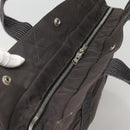 HERMES Her Line MM Hand Bag Canvas Gray Silver Auth 141483-6