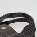 HERMES Her Line MM Hand Bag Canvas Gray Silver Auth 141483-8