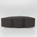 HERMES Her Line MM Hand Bag Canvas Gray Silver Auth 141483-5