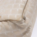 CHANEL New Travel line Hand Bag Nylon Beige Silver CC Auth 141486-13
