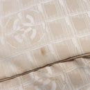 CHANEL New Travel line Hand Bag Nylon Beige Silver CC Auth 141486-14