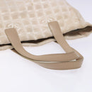 CHANEL New Travel line Hand Bag Nylon Beige Silver CC Auth 141486-7