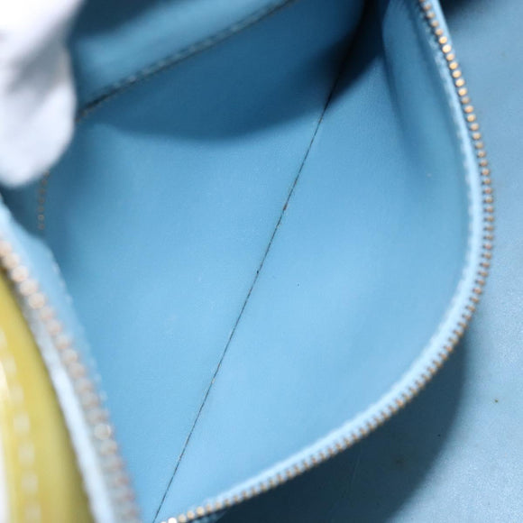 LOUIS VUITTON Monogram Vernis Houston Hand Bag Baby Blue M91005 LV Auth 141488