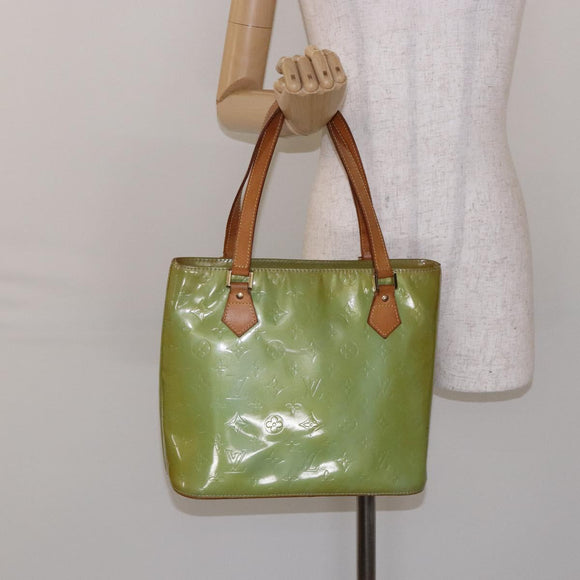 LOUIS VUITTON Monogram Vernis Houston Hand Bag Baby Blue M91005 LV Auth 141488