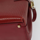 Salvatore Ferragamo Gancini Hand Bag Leather 2way Red Gold Auth 141492-18