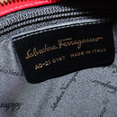 Salvatore Ferragamo Gancini Hand Bag Leather 2way Red Gold Auth 141492-12