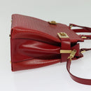 Salvatore Ferragamo Gancini Hand Bag Leather 2way Red Gold Auth 141492-4