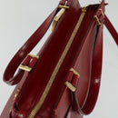 Salvatore Ferragamo Gancini Hand Bag Leather 2way Red Gold Auth 141492-6