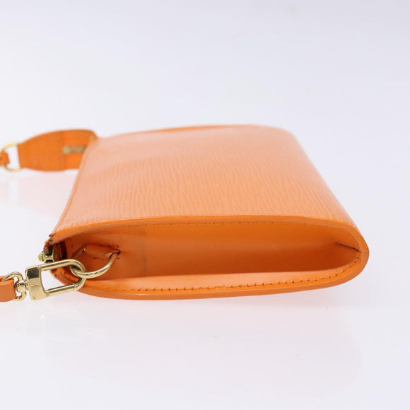 LOUIS VUITTON Epi Pochette Accessoires Pouch Orange Mandarin M5294H Auth 141495