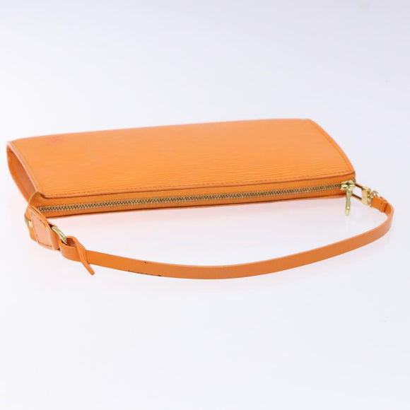 LOUIS VUITTON Epi Pochette Accessoires Pouch Orange Mandarin M5294H Auth 141495