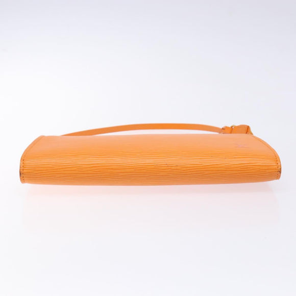 LOUIS VUITTON Epi Pochette Accessoires Pouch Orange Mandarin M5294H Auth 141495