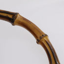 GUCCI Bamboo Shoulder Bag Suede 2way Black Gold 001 1781 1577 Auth 141499-15