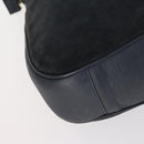 GUCCI Bamboo Shoulder Bag Suede 2way Black Gold 001 1781 1577 Auth 141499-16