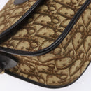 Christian Dior Trotter Canvas Shoulder Bag Brown Gold Auth 141500-14