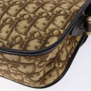 Christian Dior Trotter Canvas Shoulder Bag Brown Gold Auth 141500-15