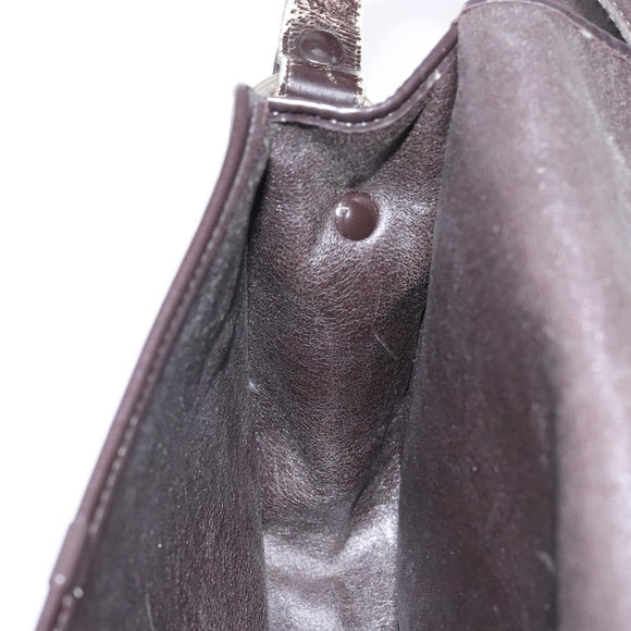 Christian Dior Trotter Canvas Shoulder Bag Brown Gold Auth 141500