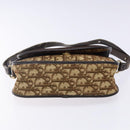 Christian Dior Trotter Canvas Shoulder Bag Brown Gold Auth 141500-5