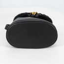Salvatore Ferragamo Gancini Shoulder Bag Rattan Black Gold Auth 141501V-10