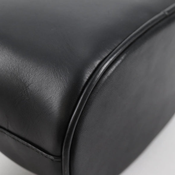 Salvatore Ferragamo Gancini Shoulder Bag Rattan Black Gold Auth 141501V