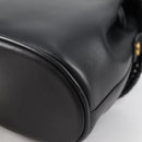 Salvatore Ferragamo Gancini Shoulder Bag Rattan Black Gold Auth 141501V-14