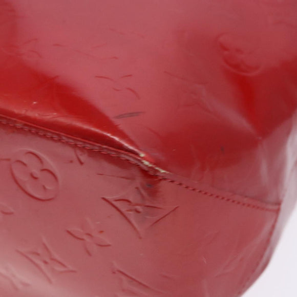 LOUIS VUITTON Monogram Vernis Reade MM Hand Bag Red Rouge M91086 LV Auth 141504