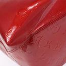 LOUIS VUITTON Monogram Vernis Reade MM Hand Bag Red Rouge M91086 LV Auth 141504-16