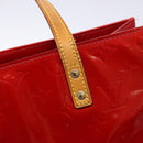 LOUIS VUITTON Monogram Vernis Reade MM Hand Bag Red Rouge M91086 LV Auth 141504-17