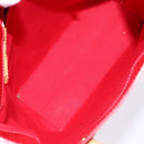 LOUIS VUITTON Monogram Vernis Reade MM Hand Bag Red Rouge M91086 LV Auth 141504-11