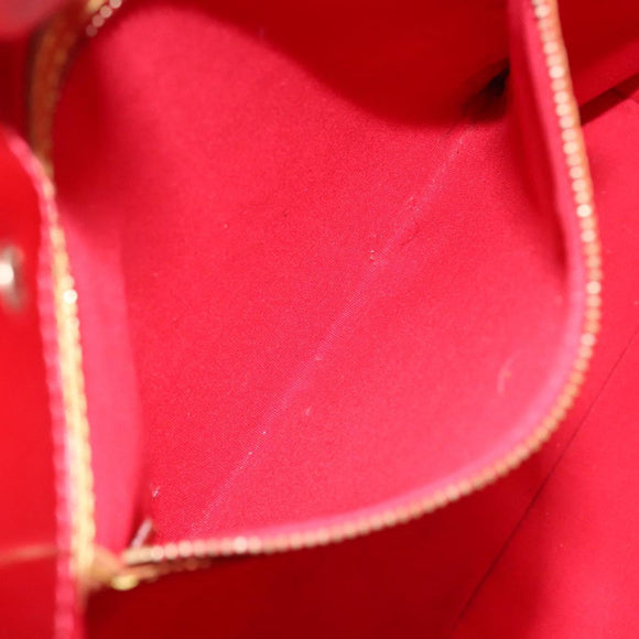 LOUIS VUITTON Monogram Vernis Reade MM Hand Bag Red Rouge M91086 LV Auth 141504