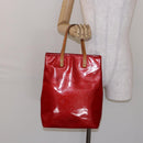 LOUIS VUITTON Monogram Vernis Reade MM Hand Bag Red Rouge M91086 LV Auth 141504-22