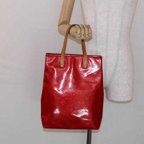 LOUIS VUITTON Monogram Vernis Reade MM Hand Bag Red Rouge M91086 LV Auth 141504
