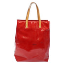 LOUIS VUITTON Monogram Vernis Reade MM Hand Bag Red Rouge M91086 LV Auth 141504-2