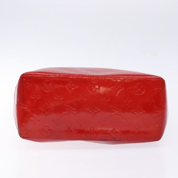 LOUIS VUITTON Monogram Vernis Reade MM Hand Bag Red Rouge M91086 LV Auth 141504