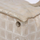 CHANEL New Travel line Hand Bag Nylon Beige Silver CC Auth 141510-12