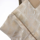 CHANEL New Travel line Hand Bag Nylon Beige Silver CC Auth 141510-14