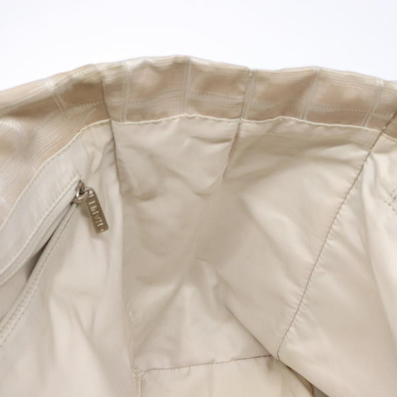 CHANEL New Travel line Hand Bag Nylon Beige Silver CC Auth 141510